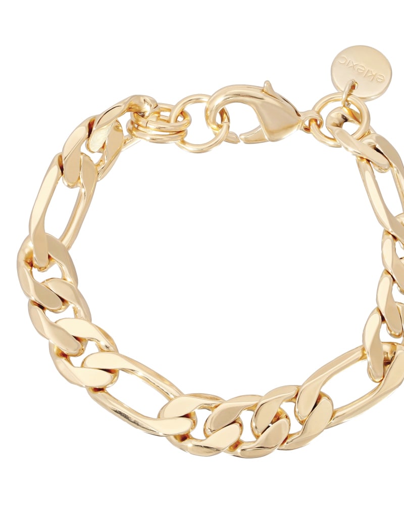 Front of a size 8" Axel Bracelet 8" Gold in Gold by Eklexic. | dia_product_style_image_id:275076